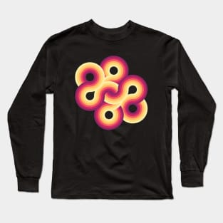 Pink Gradient Retro Circles Long Sleeve T-Shirt